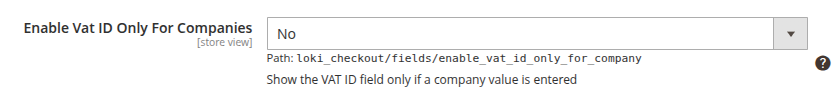 Additional setting in the LokiCheckout Core on VAT ID