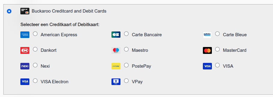 Buckaroo card selection