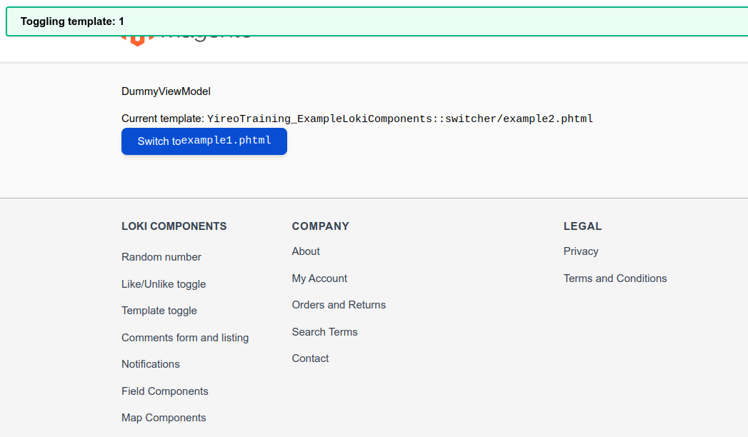 Example Loki Components in action