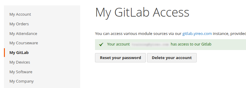 A new GitLab account has been created for you