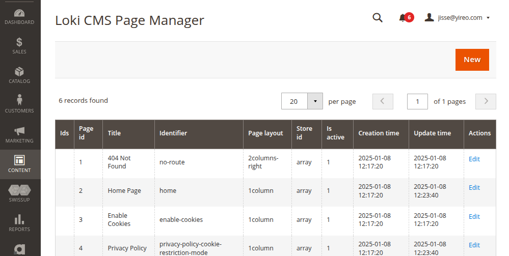 A simple grid created from the CMS repository class with little effort