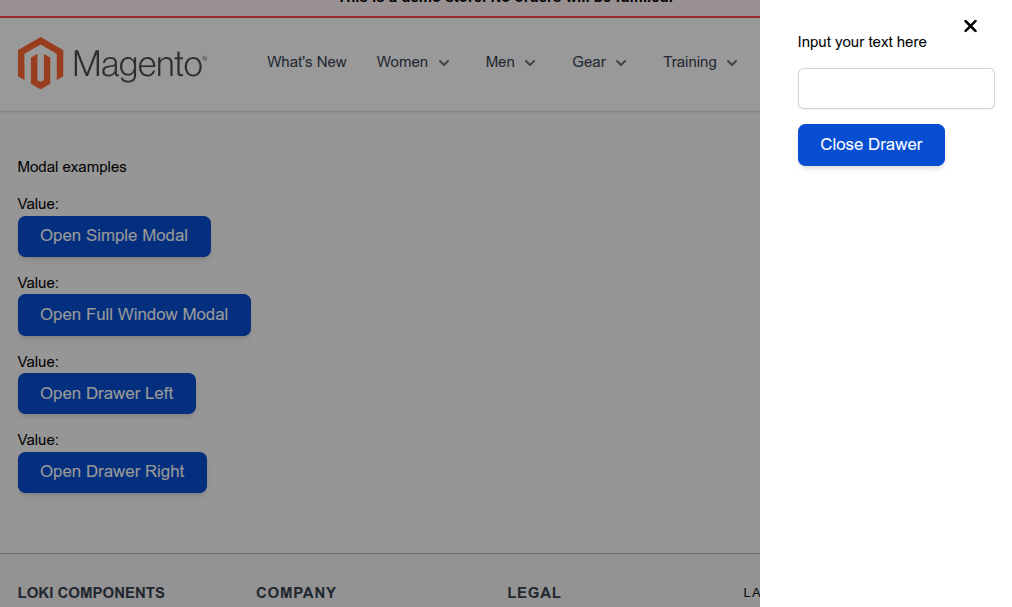 Just one of many examples: The LokiModal component makes it easy to create various dialogues